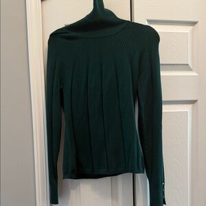 White House Black Market Dark Green Turtleneck Sweater